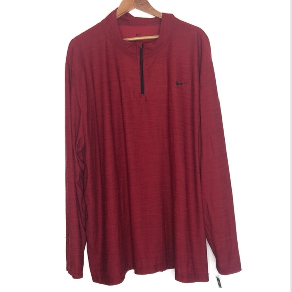 Nike Other - Nike red dri-fit long sleeve quarter zip shirt 4XL